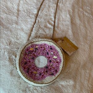 Pink Beaded Donut Crossbody Bag